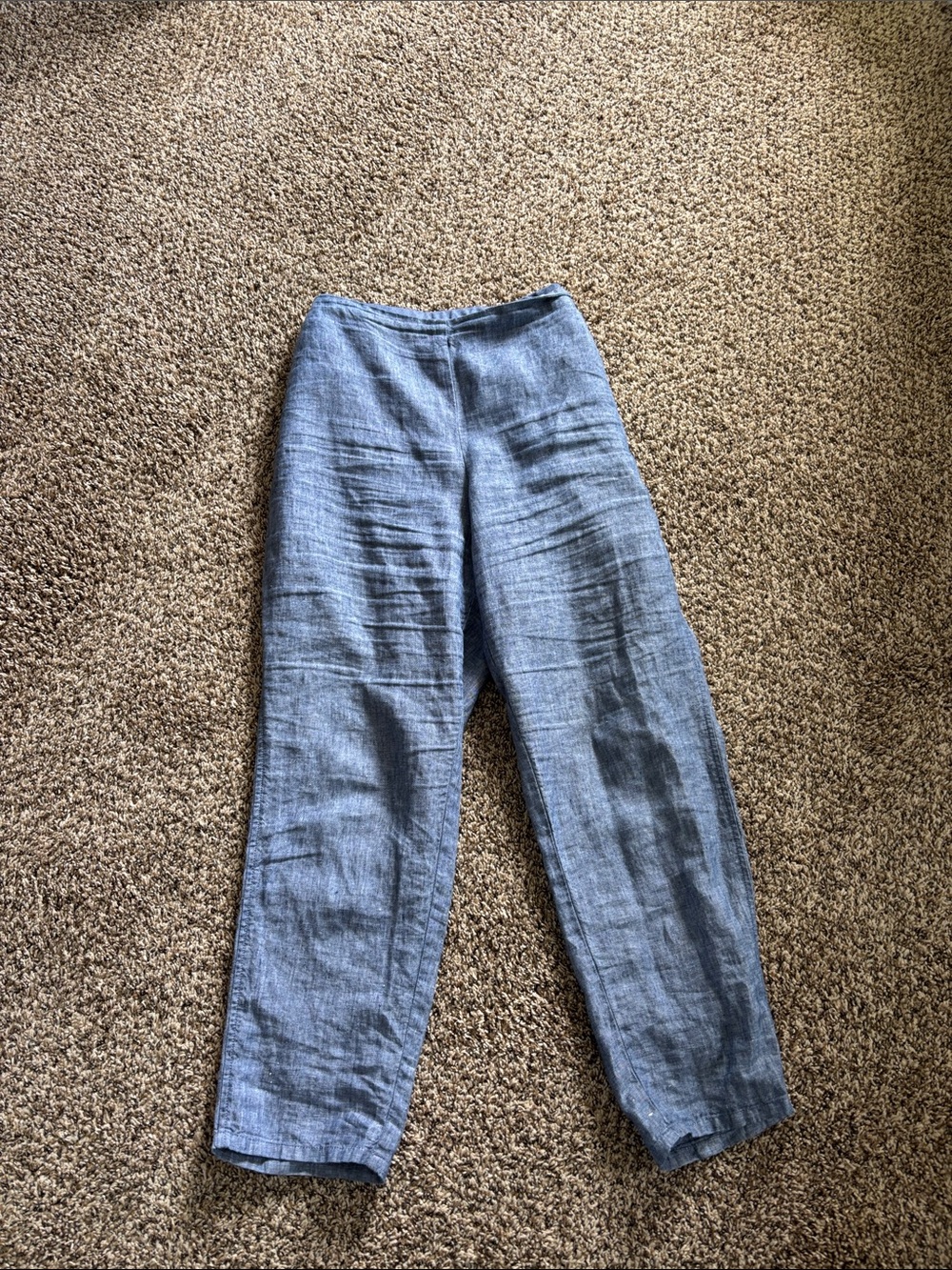 J.Jill Light Blue Linen Wide-Leg Pants